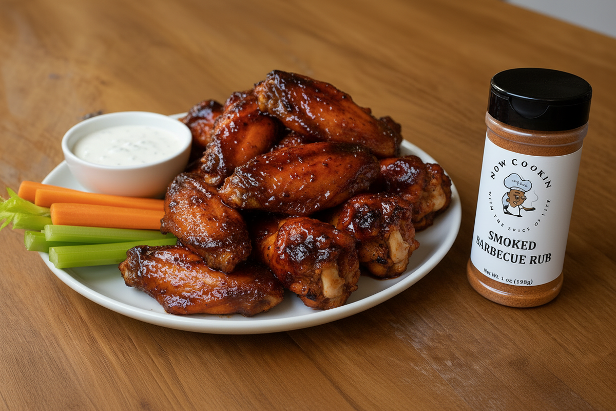 BBQ Chicken Wings with Now Cookin Smoked BBQ Rub